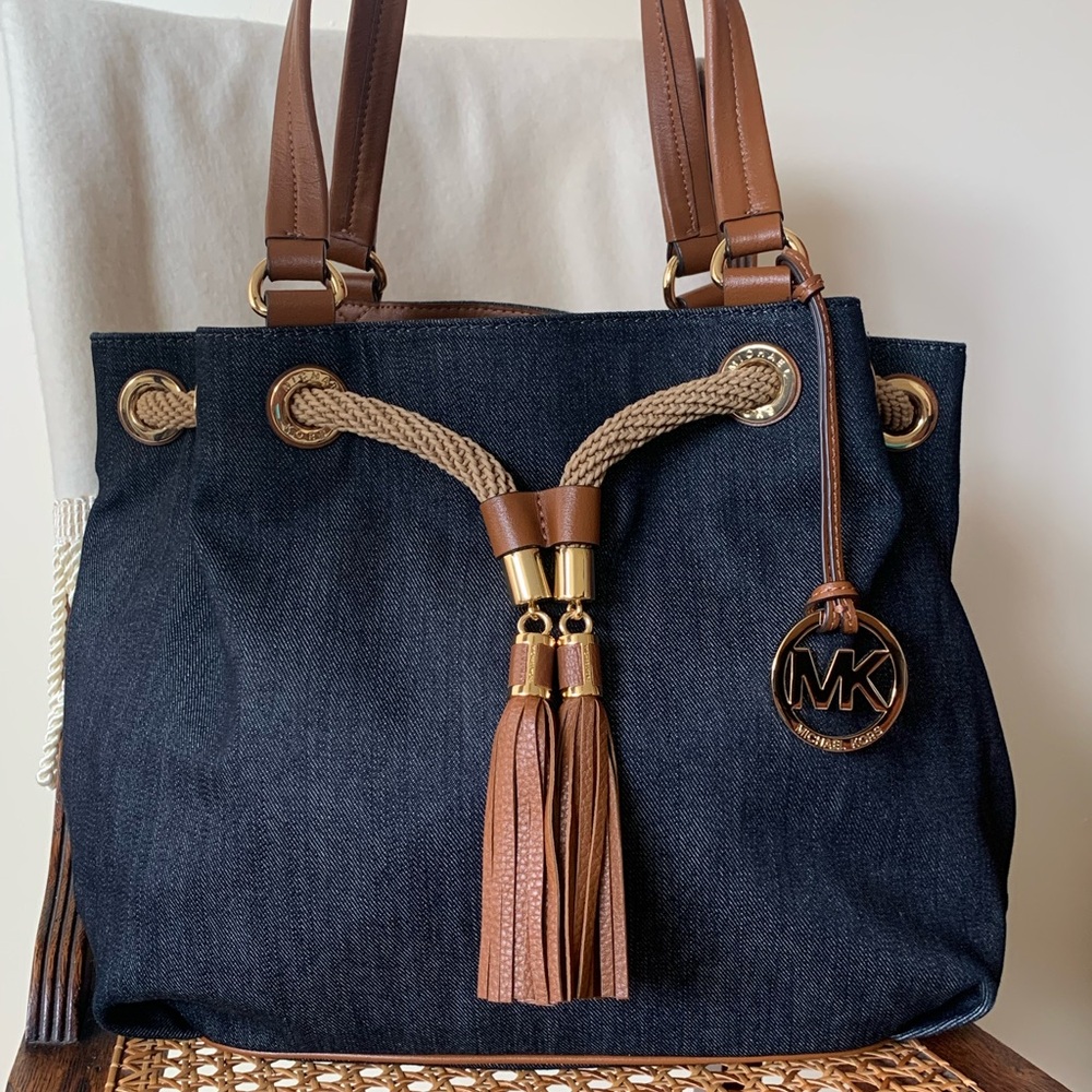 Michael Kors Marina Denim Shoulder Bag